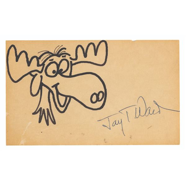 A Signed Jay Ward Bullwinkle Drawing.