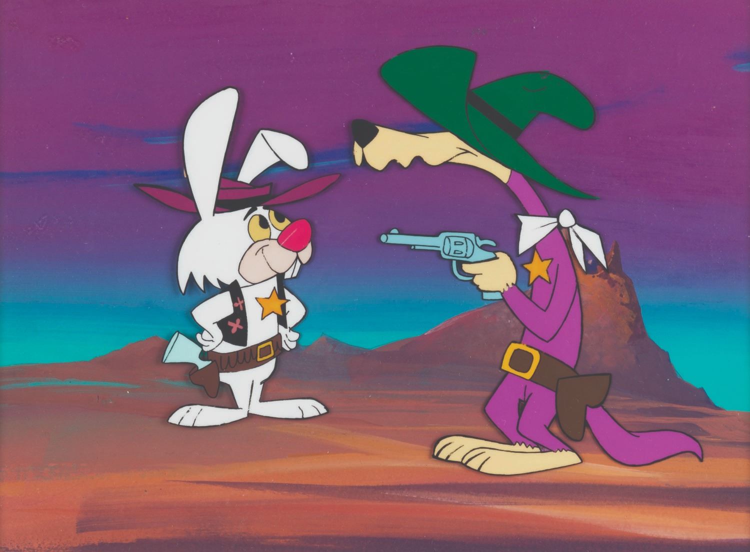 A Ricochet Rabbit and Droop-a-Long Production Cel and Background.