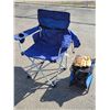 Image 1 : Standard Camping Chair with Bag, Folding Cooler Stool with Left handed Baseball Mitt