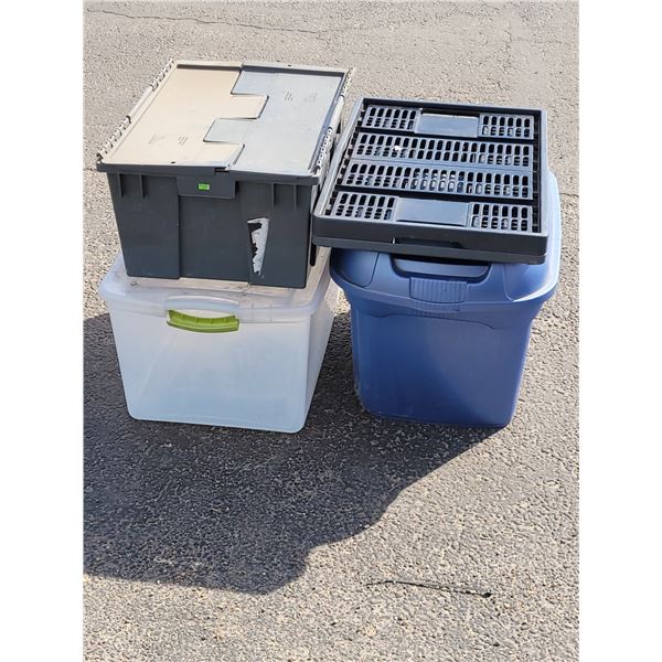 Lot of 4 Various Totes - Claw Lid, Collapsible