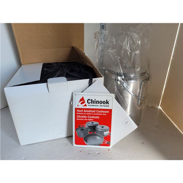 Brand New Chinook Hard Anodized Cookware (XL Set) + New Camping Percolator