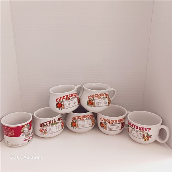 Seven Vintage 1993 Campbell's Soup Mugs/bows