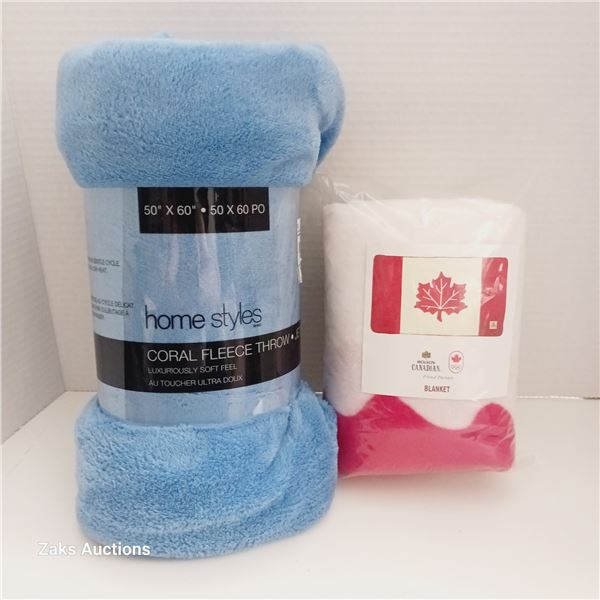 Home Styles Coral Fleece & 2018 Olympics Molson Canadian Team Canada 5' X 3' Fleece Blanket