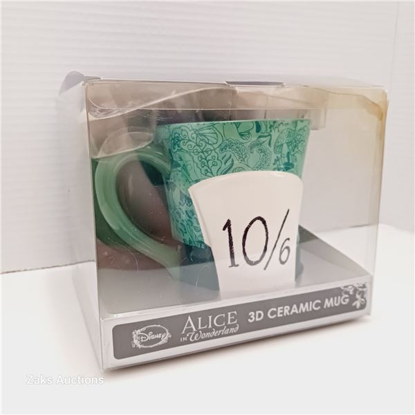 Disney Alice In Wonderland Mad Hatter 3D Ceramic Mug & Saucer