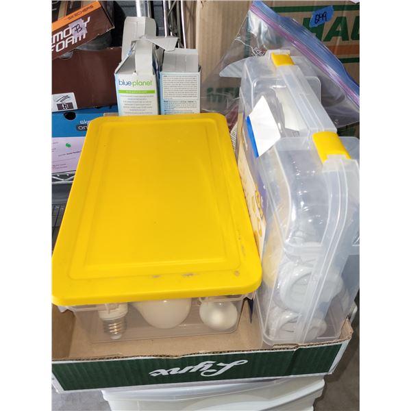 Flat of Various New and Opened Light Bulbs