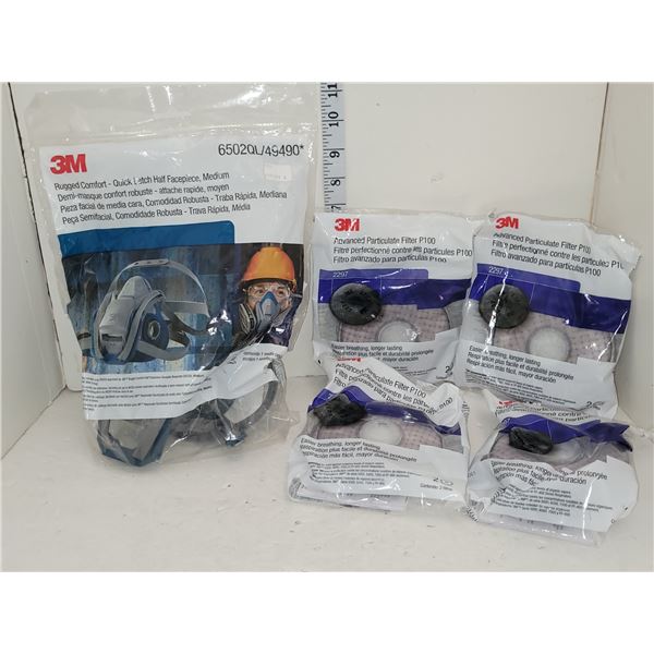 Unclaimed Order - New 3M Half Facepiece, Medium, P100 Particulate Filters