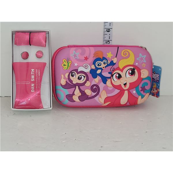 New Pink Young Child Formal Wear Accessory Set & Fingerlings Pencil Case