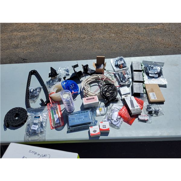 Box of Various Computer and IT Tech Items, Vehicle Camera Installation Pieces +