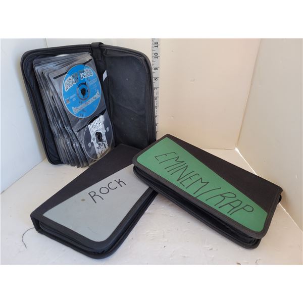 Lot of 3 Full CD Holders - Rock, Eminen Rap - 40 In Each Case