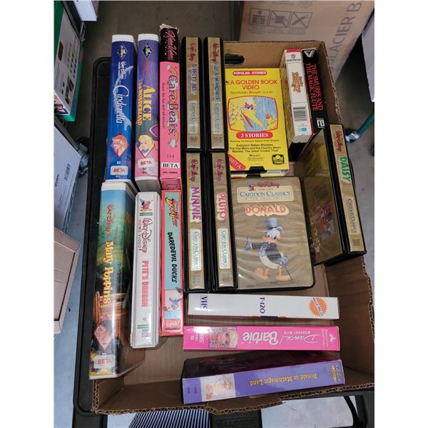 Flat of 80s Beta Max Tapes + Disney, Sesame Street