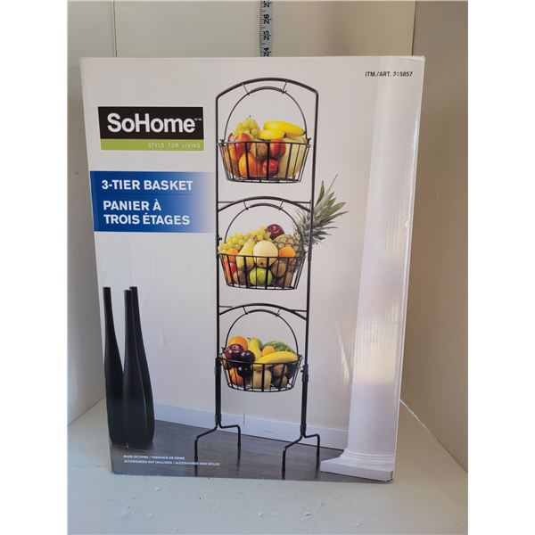 New So Home 3 Tier Baskey (metal)