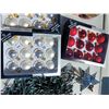 Image 2 : Christmas Lot - new Balls, Lights, Ribbon