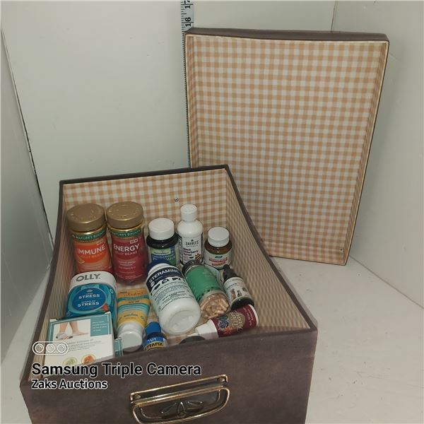 Tote with Various Supplements, Etc