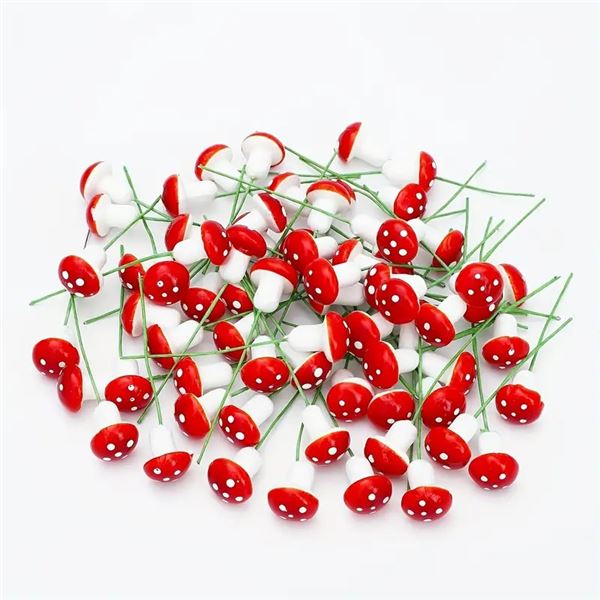 Lot of 50 Mini Mushroom Plant Stakes or Crafting Pieces