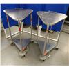 Image 1 : Qty 2 Triangular Metal Hamper Frames on Wheels 21" x 20" x 32"H