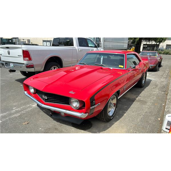 1969 CHEVROLET CAMARO SS, 2 DOOR, RED, VIN 124379L522560