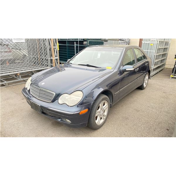 2003 MERCEDES C240, 4DR SEDAN, BLACK, VIN WDBRF61JX3F354592