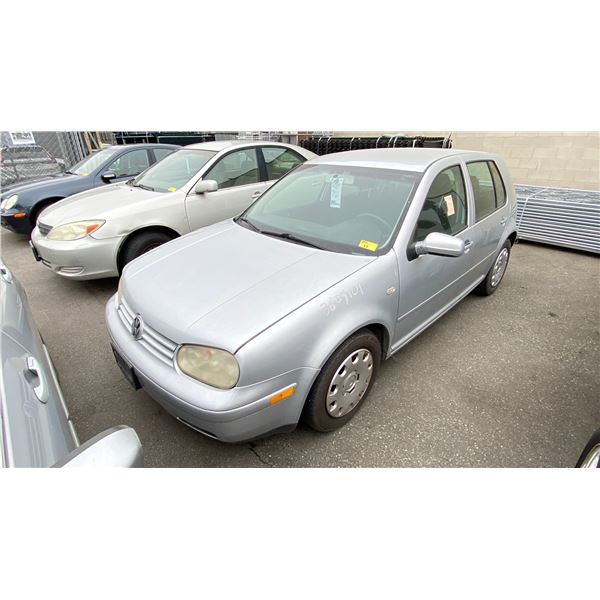 2004 VOLKSWAGEN GOLF, 4DR HATCHBACK, GREY, VIN 9BWFL61J444036449