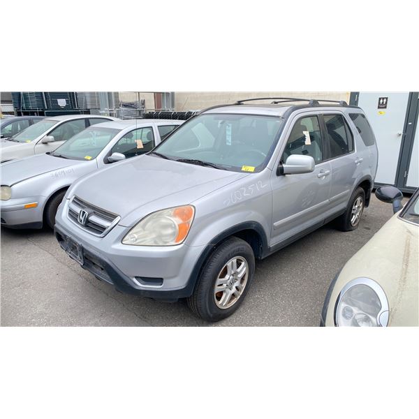 2003 HONDA CRV, 4DR SUV, GREY, VIN JHLRD789X3C812600