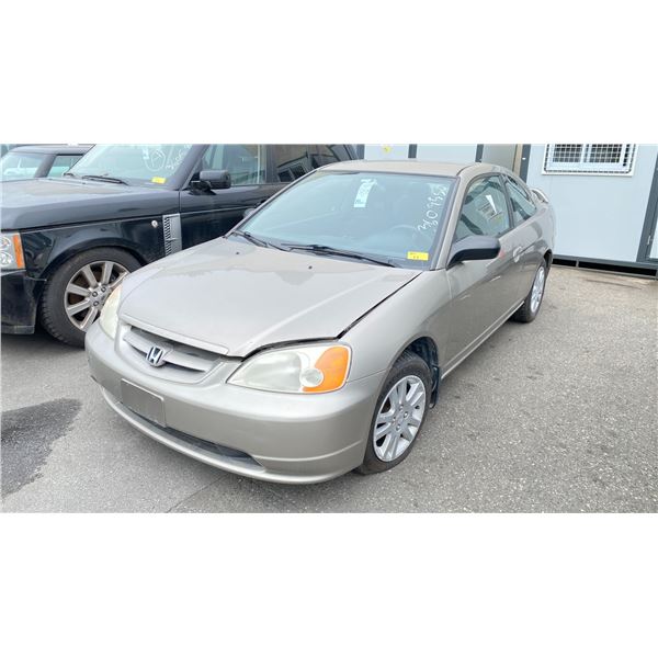2003 HONDA CIVIC, 2DR COUPE, BROWN, VIN 1HGEM22523L801161