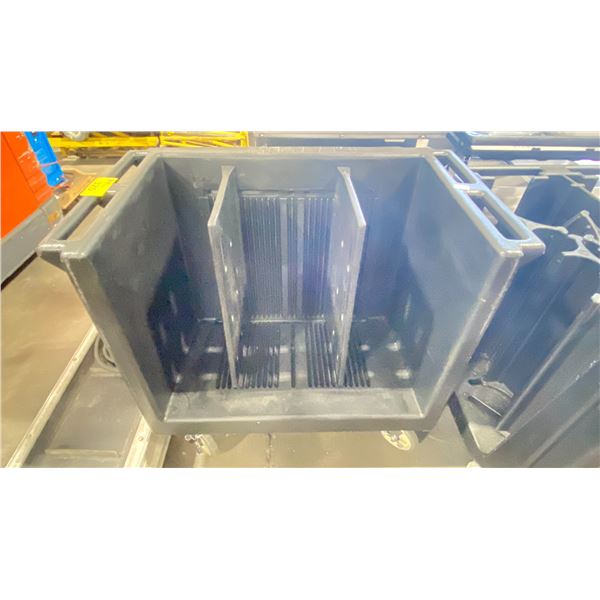 CAMBRO BLACK PLASTIC COMMERCIAL MOBILE DISH CART