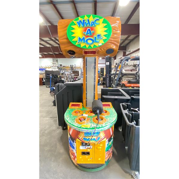 WHAC-A-MOLE COMMERCIAL DIGITAL COIN OPERATED CHILDREN'S ARCADE GAME WITH KEYS