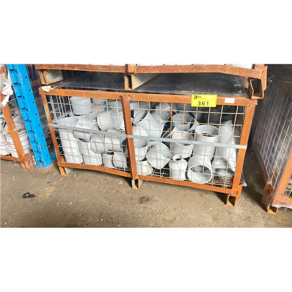 PALLET CRATE OF HEAVY DUTY ASSORTED INDUSTRIAL PVC PLUMBING PARTS & HARDWARE *PALLET CRATE INCLUDED*