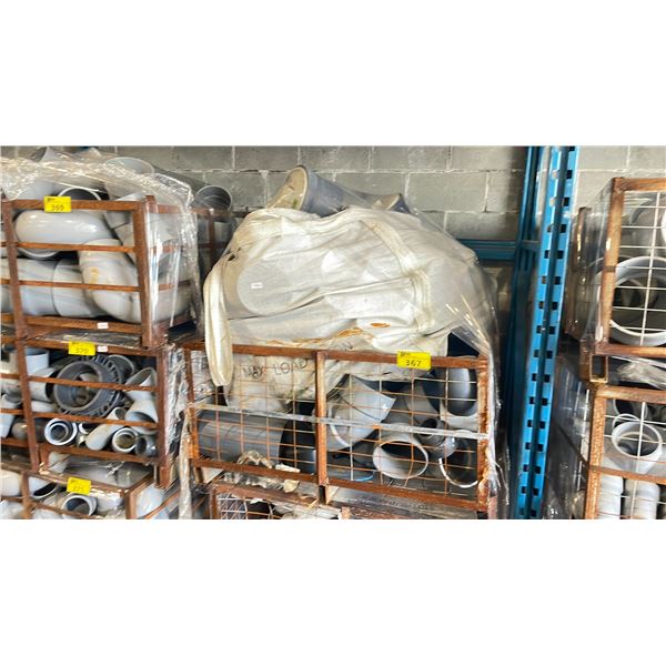 PALLET CRATE OF HEAVY DUTY ASSORTED INDUSTRIAL PVC PLUMBING PARTS & HARDWARE *PALLET CRATE INCLUDED*