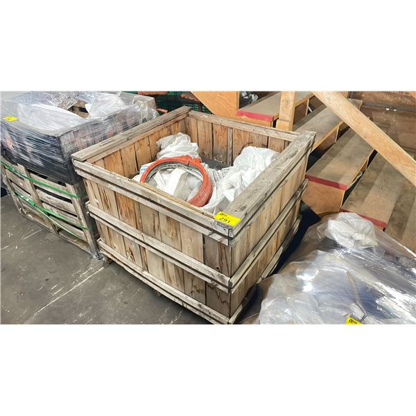 PALLET CRATE OF HEAVY DUTY ASSORTED SIZED INDUSTRIAL PLUMBING CAP PLATES & FLANGES *PALLET CRATE