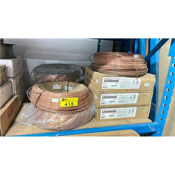 ROLLS OF LINCOLNWELD INDUSTRIAL 5/32 WELDING WIRE