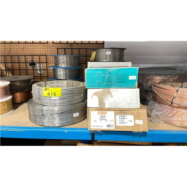 ROLLS OF ASSORTED INDUSTRIAL WELDING WIRE