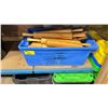 Image 1 : BLUE PLASTIC BIN OF COMMERCIAL WOODEN ROLLING PINS *BIN INCLUDED*