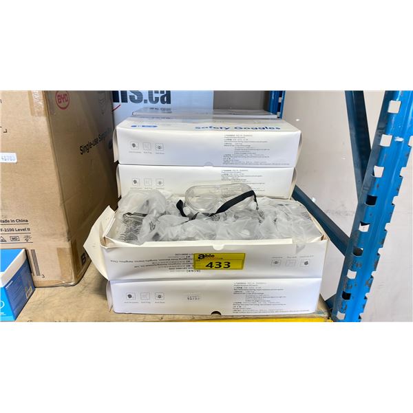 10 BOXES OF RETSING 15 PCS CLEAR INDUSTRIAL SAFETY GOGGLES