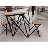 Image 3 : ENS. DE TABLE BISTRO AVEC 4 BANCS