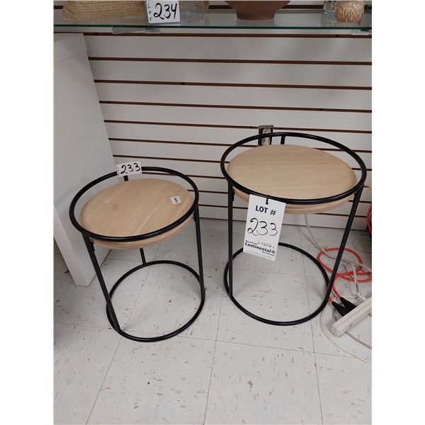 LOT DE 2 TABLES D'APPOINT 1- 16”X20” /  14” X 17 1/2” (VALEUR DE