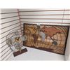 Image 1 : LOT DE 2 ARTICLES METAL ASS.1-HORLOGE SUR PIED , 1- CADRE (VALEUR DE 150+$)