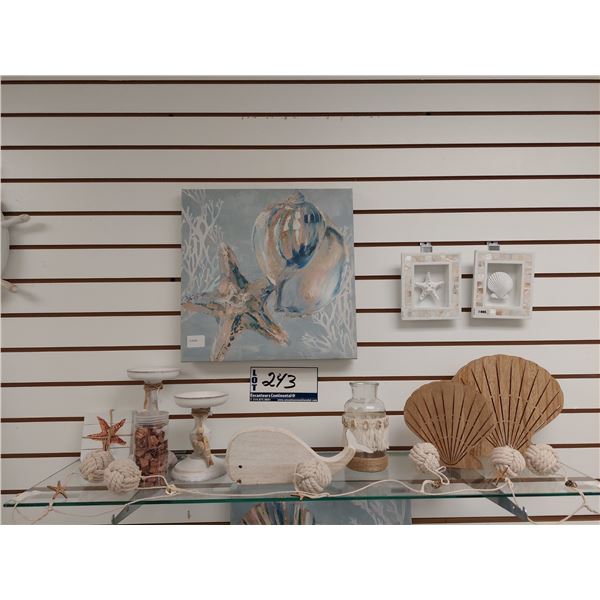LOT DE 12 ARTICLE DE DECORATION THEME DE L' OCEAN (VALEUR DE 175+$)