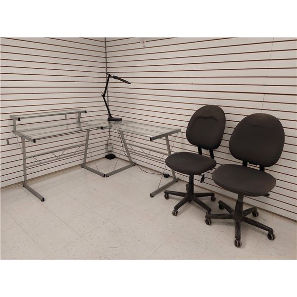 LOT DE 3 MCX 1-BUREAU TRAVAIL ET 2 CHAISES