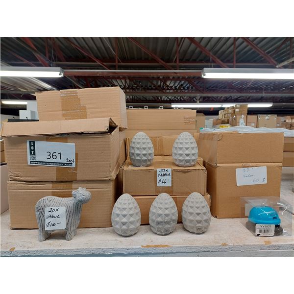 LOT DE 60+ OBJETS DÉCORATIFS (VALEUR DÉTAIL: 200+$)