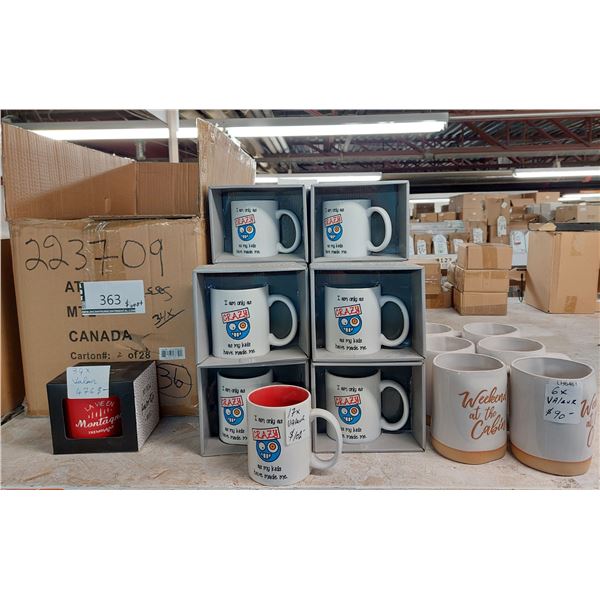 LOT DE 50+ TASSES ASSORTIES (VALEUR DÉTAIL: 600+$)