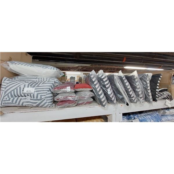 LOT DE 17 COUSSINS ASSORTIS (VALEUR DÉTAIL: 250+$)