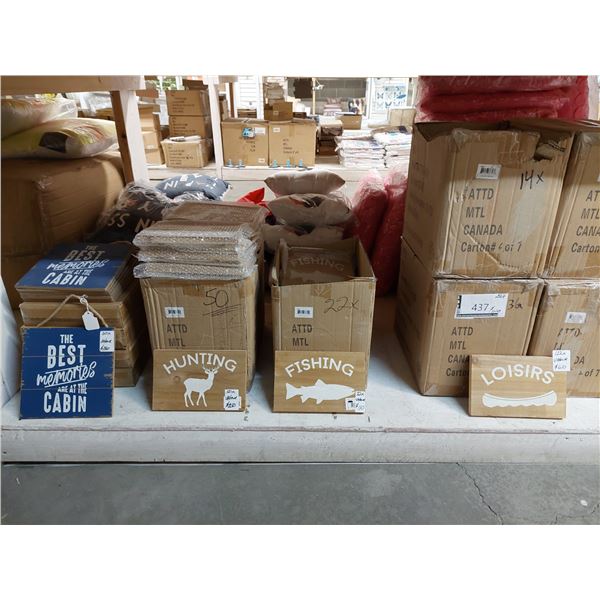 LOT DE 220+ DÉCO EN BOIS ASSORTIES (VALEUR DÉTAIL: 1150$$)