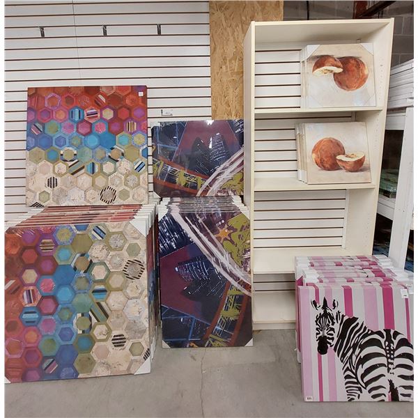 LOT DE 28 IMPRIMÉS SUR TOILES ASSORTIS (VALEUR DÉTAIL: 1400+$)
