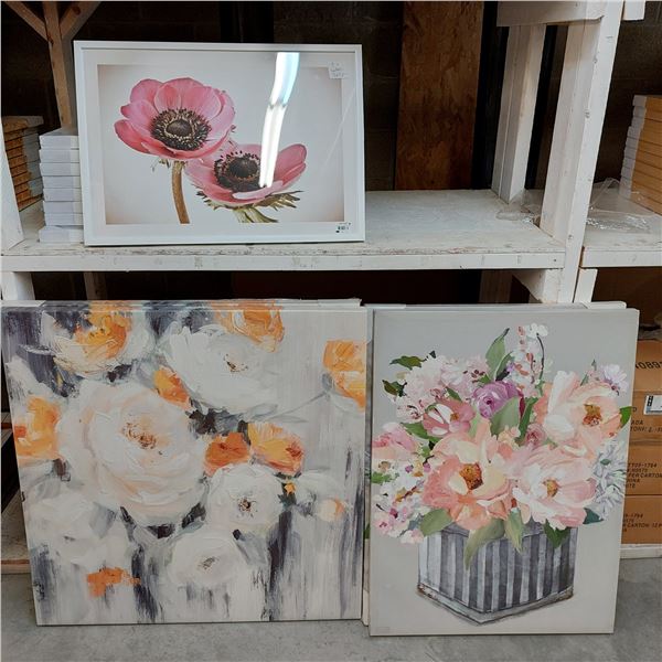 LOT DE 17 IMPRIMÉS SUR TOILES ASSORTIS (VALEUR DÉTAIL: 450+$)