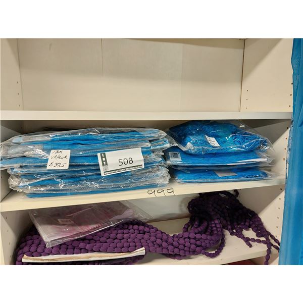 LOT DE 17 RIDEAUX COULEUR  BLEU ASS. (VALEUR DE 300+$)