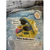 Image 2 : 2 NEW POOL RACER INFLATABLES WITH WATER WINGS, AND 2 PREXTETX 2 IN 1 CARTOON POLICE AND RACE CAR SET
