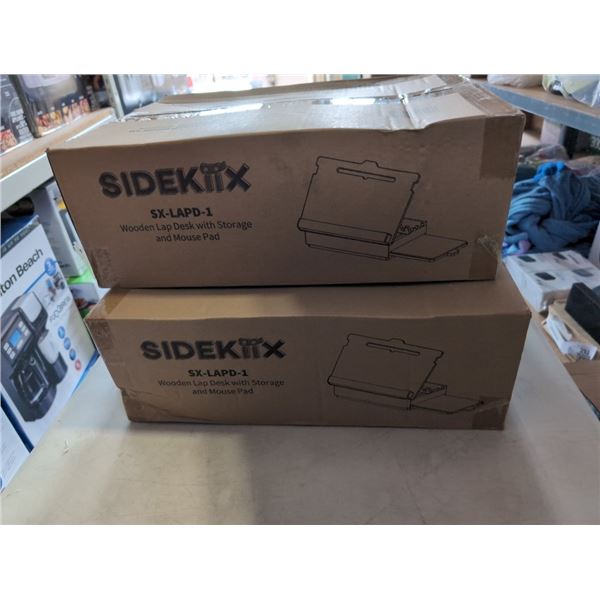2 NEW WOODEN LAP DESK WITH STORAGE AND MOUSEPAD