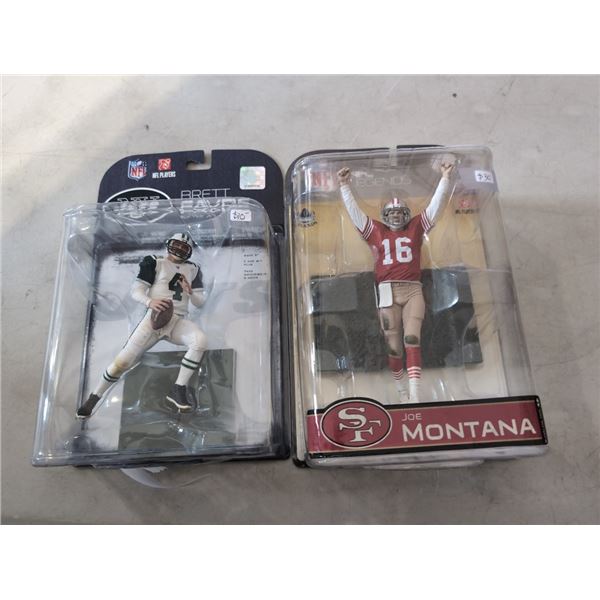 MCFARLANE FIGURES JOE MONTANA AND BRETT FAVRE