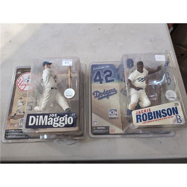 MCFARLANE FIGURES JOE DIMAGGIO AND JACKIE ROBINSON