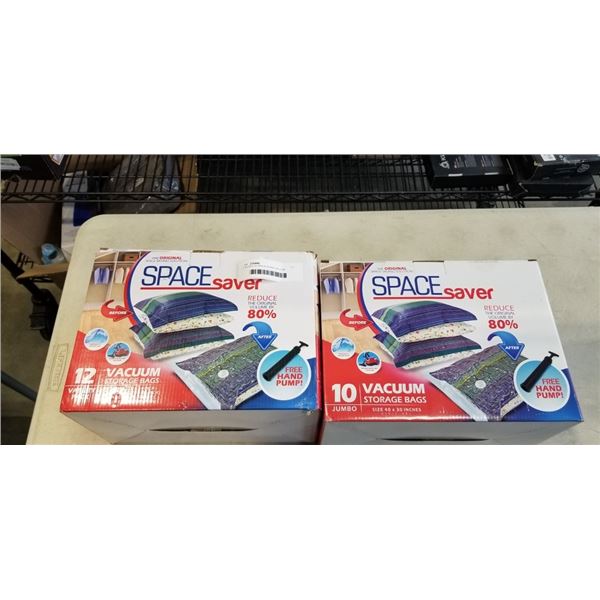2 BOXES OF SPACE SAVER VACUUM STORAGE BAGS